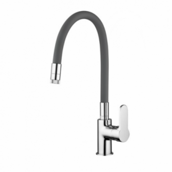 Single-lever kitchen mixer with gray jointed spout with adjustable aerator 2 jets CO119.5/12