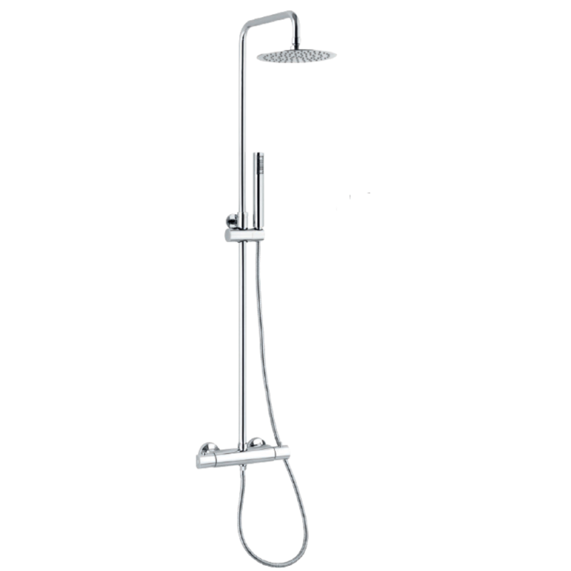 Cylindrical shower column kit with 200 mm diameter shower head. 13075/20