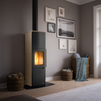 Palazzetti - Eva S con accumulo Ceramica Caffellatte