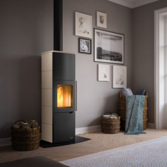 Palazzetti - Eva S con accumulo Ceramica Bianco