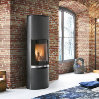 Palazzetti - Erica con accumulo Acciaio Nero