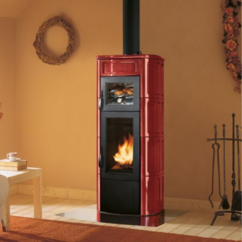 Palazzetti - Elisa con Forno Rosso Bordeaux