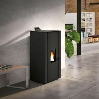 Palazzetti - Malù 8 Acciaio Nero